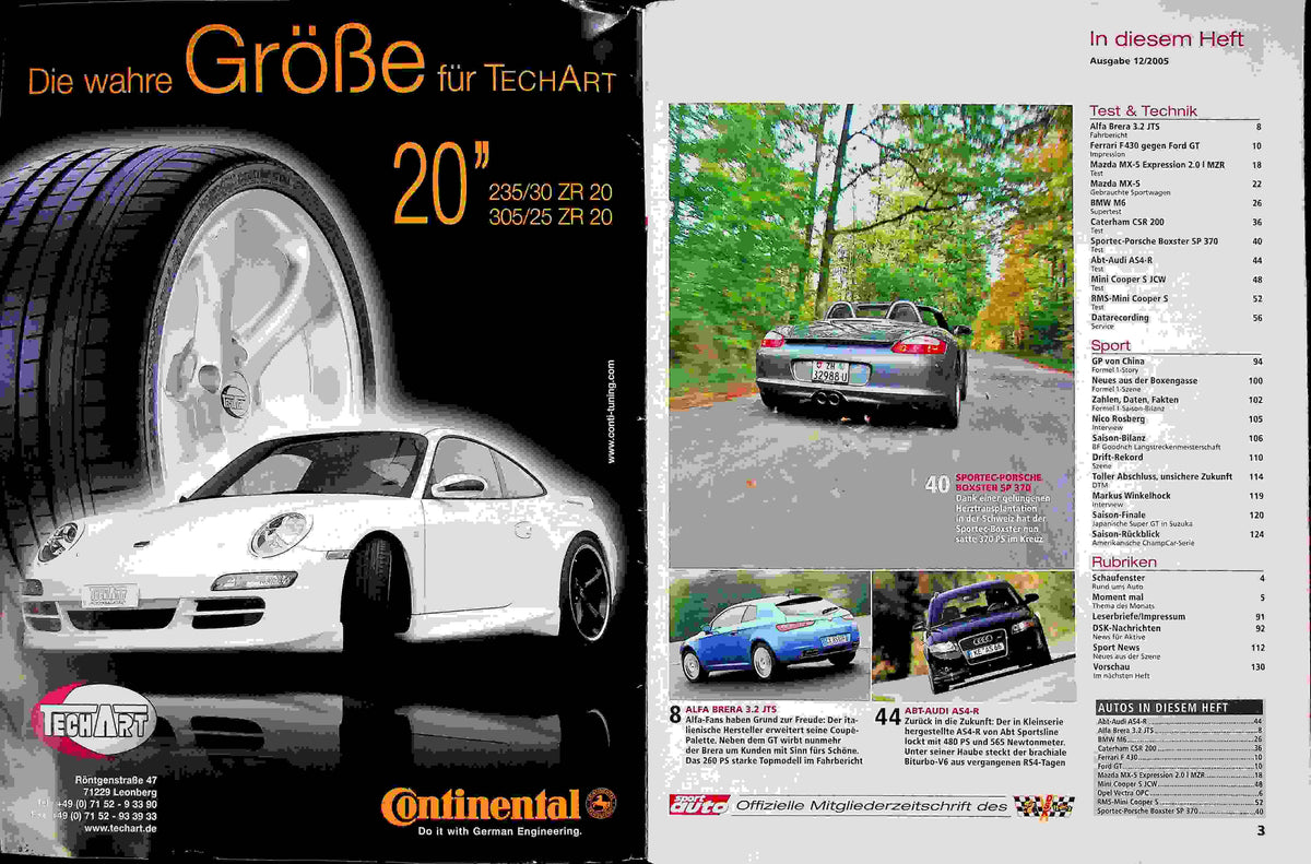 Inhaltsverzeichnis Sport Auto 12/2005