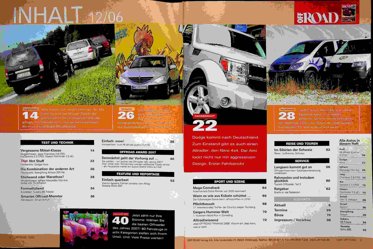 Inhaltsverzeichnis Offroad 12/2006