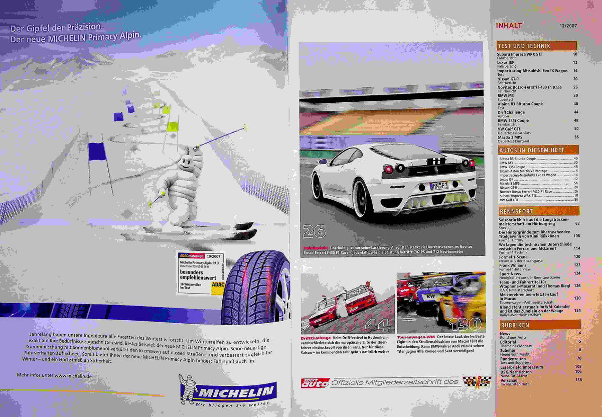 Inhaltsverzeichnis Sport Auto 12/2007
