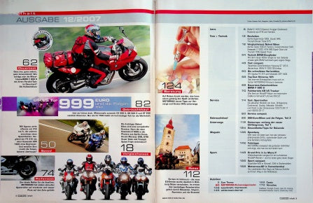 Inhaltsverzeichnis Motorrad 12/2007