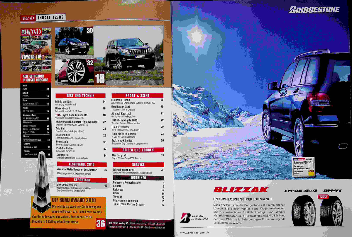 Inhaltsverzeichnis Offroad 12/2009