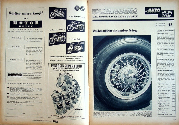 Inhaltsverzeichnis Auto Motor und Sport 13/1953