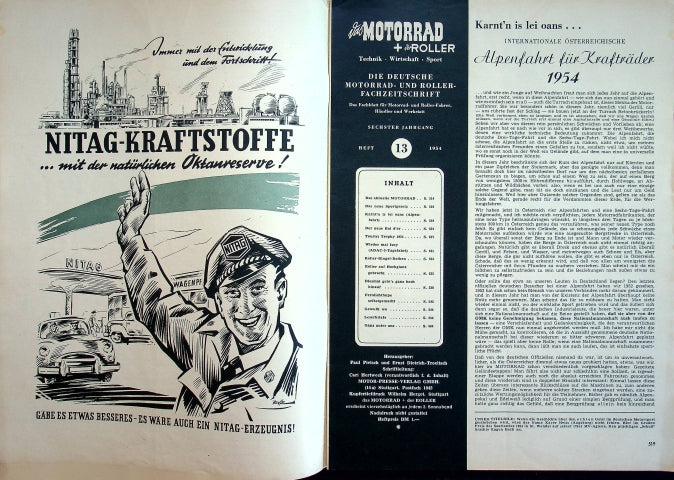 Inhaltsverzeichnis Motorrad 13/1954