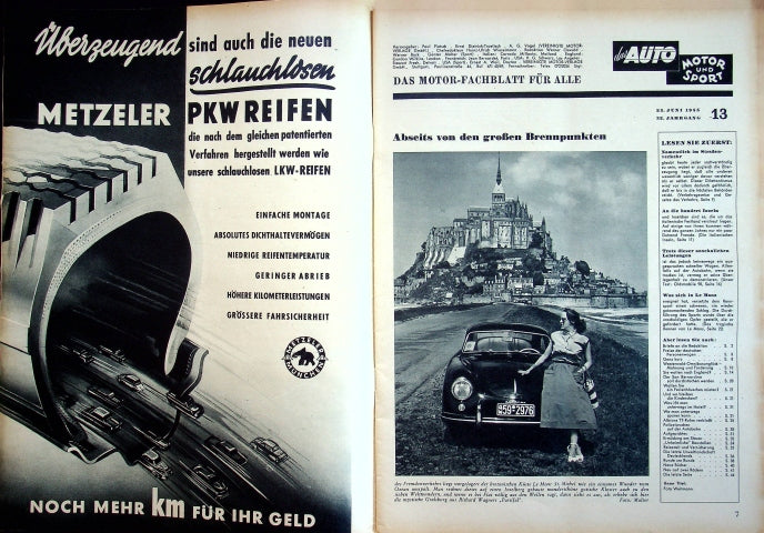 Inhaltsverzeichnis Auto Motor und Sport 13/1955