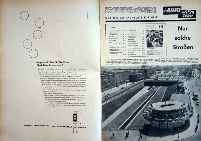 Inhaltsverzeichnis Auto Motor und Sport 13/1957