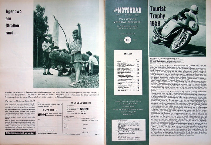 Inhaltsverzeichnis Motorrad 13/1959
