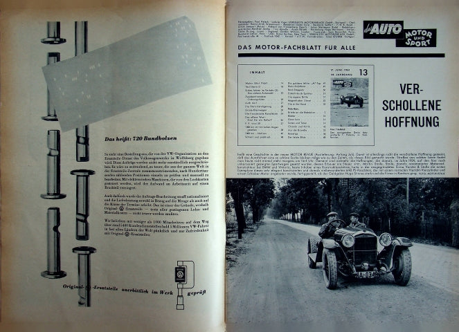 Inhaltsverzeichnis Auto Motor und Sport 13/1961