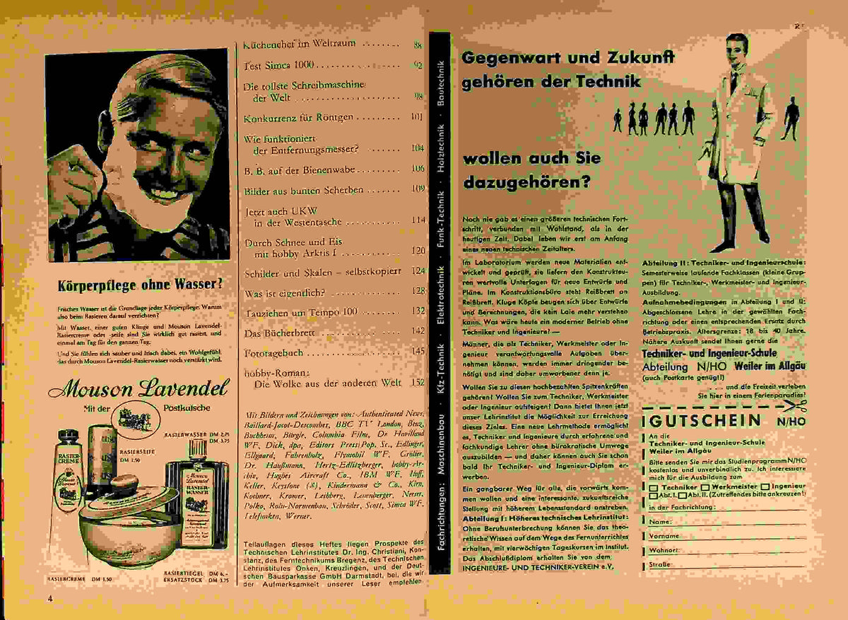 Inhaltsverzeichnis Hobby 13/1961