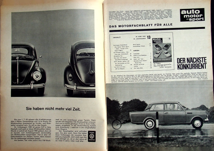 Inhaltsverzeichnis Auto Motor und Sport 13/1963