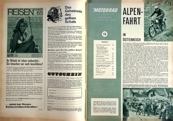Inhaltsverzeichnis Motorrad 13/1965