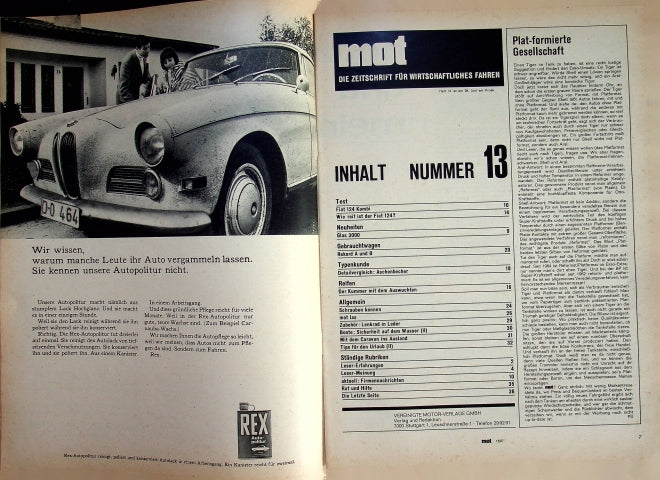 Inhaltsverzeichnis MOT 13/1967
