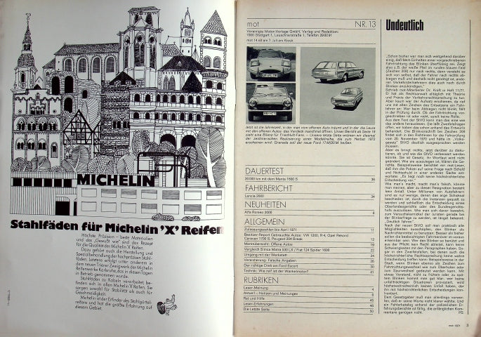 Inhaltsverzeichnis MOT 13/1971