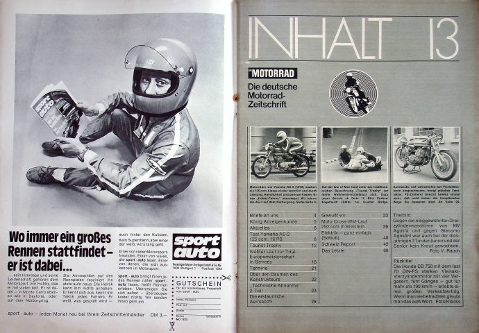 Inhaltsverzeichnis Motorrad 13/1972