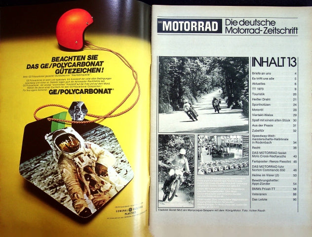 Inhaltsverzeichnis Motorrad 13/1973