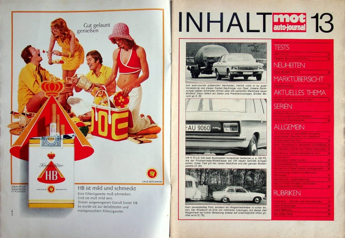 Inhaltsverzeichnis MOT 13/1973