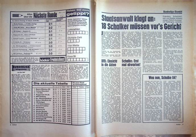 Inhaltsverzeichnis Kicker 13/1973