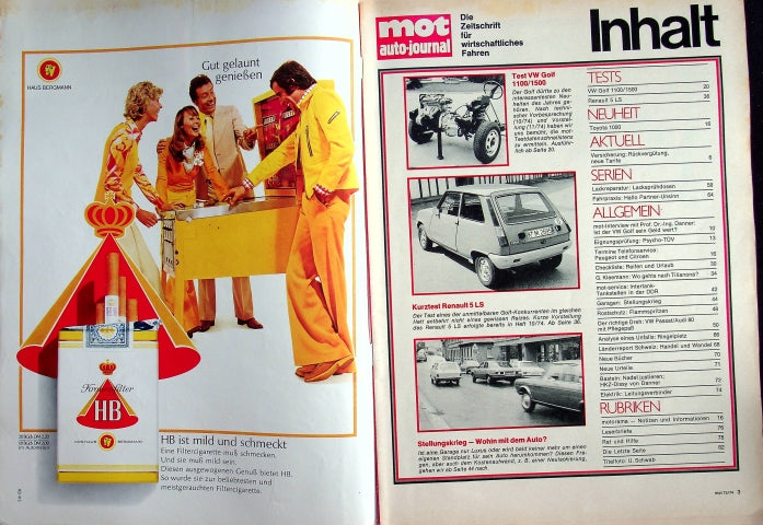 Inhaltsverzeichnis MOT 13/1974