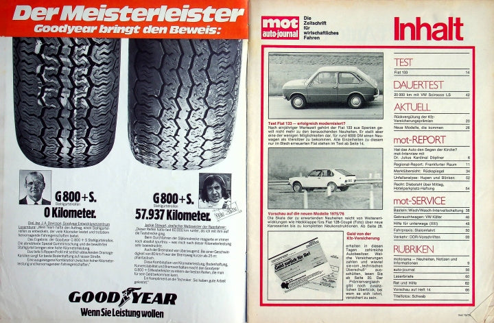 Inhaltsverzeichnis MOT 13/1975