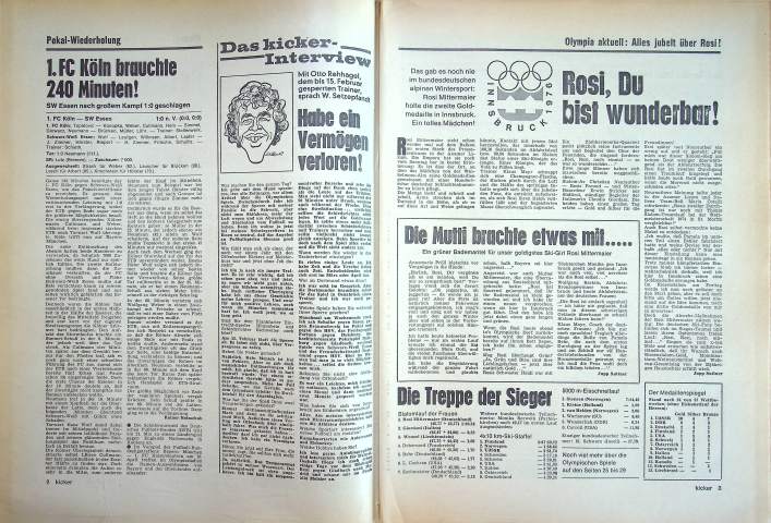 Inhaltsverzeichnis Kicker 13/1976