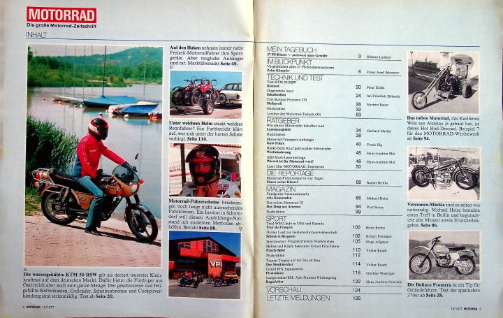 Inhaltsverzeichnis Motorrad 13/1977