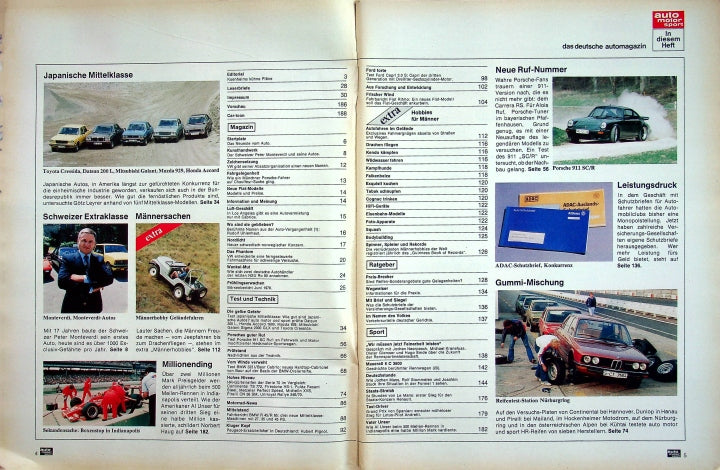 Inhaltsverzeichnis Auto Motor und Sport 13/1978