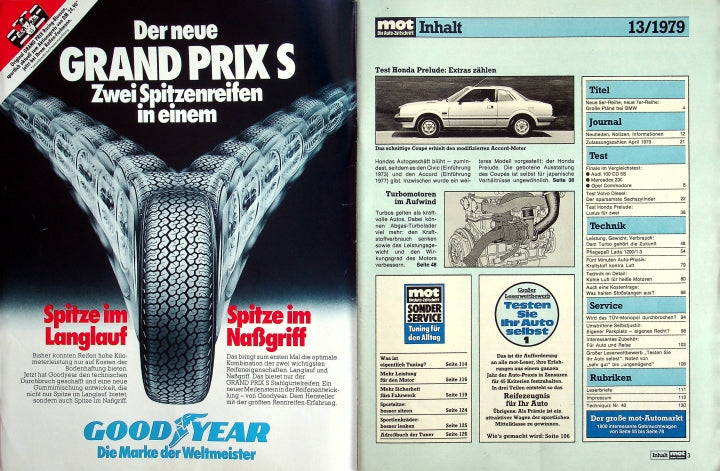 Inhaltsverzeichnis MOT 13/1979