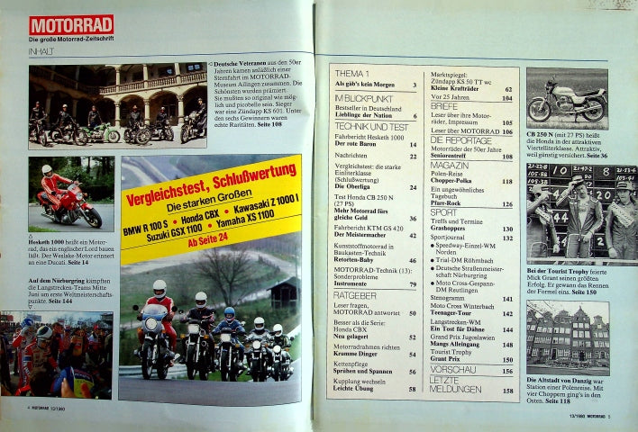 Inhaltsverzeichnis Motorrad 13/1980