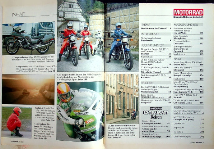 Inhaltsverzeichnis Motorrad 13/1982
