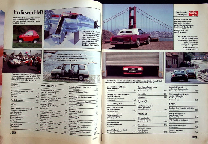Inhaltsverzeichnis Auto Motor und Sport 13/1984
