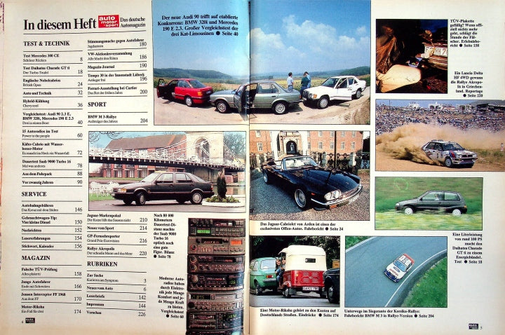 Inhaltsverzeichnis Auto Motor und Sport 13/1987