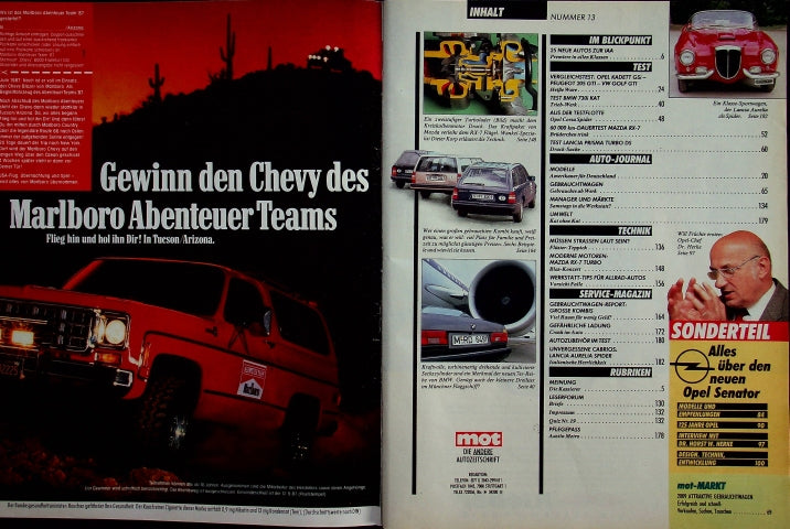Inhaltsverzeichnis MOT 13/1987