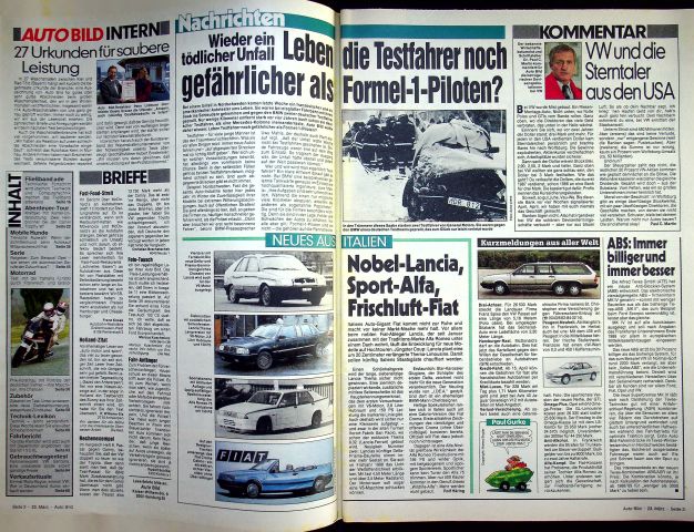Inhaltsverzeichnis Auto Bild 13/1987