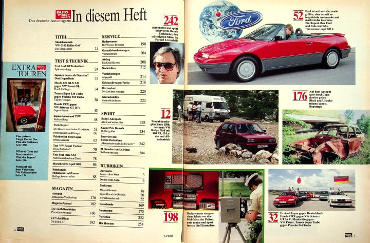 Inhaltsverzeichnis Auto Motor und Sport 13/1988