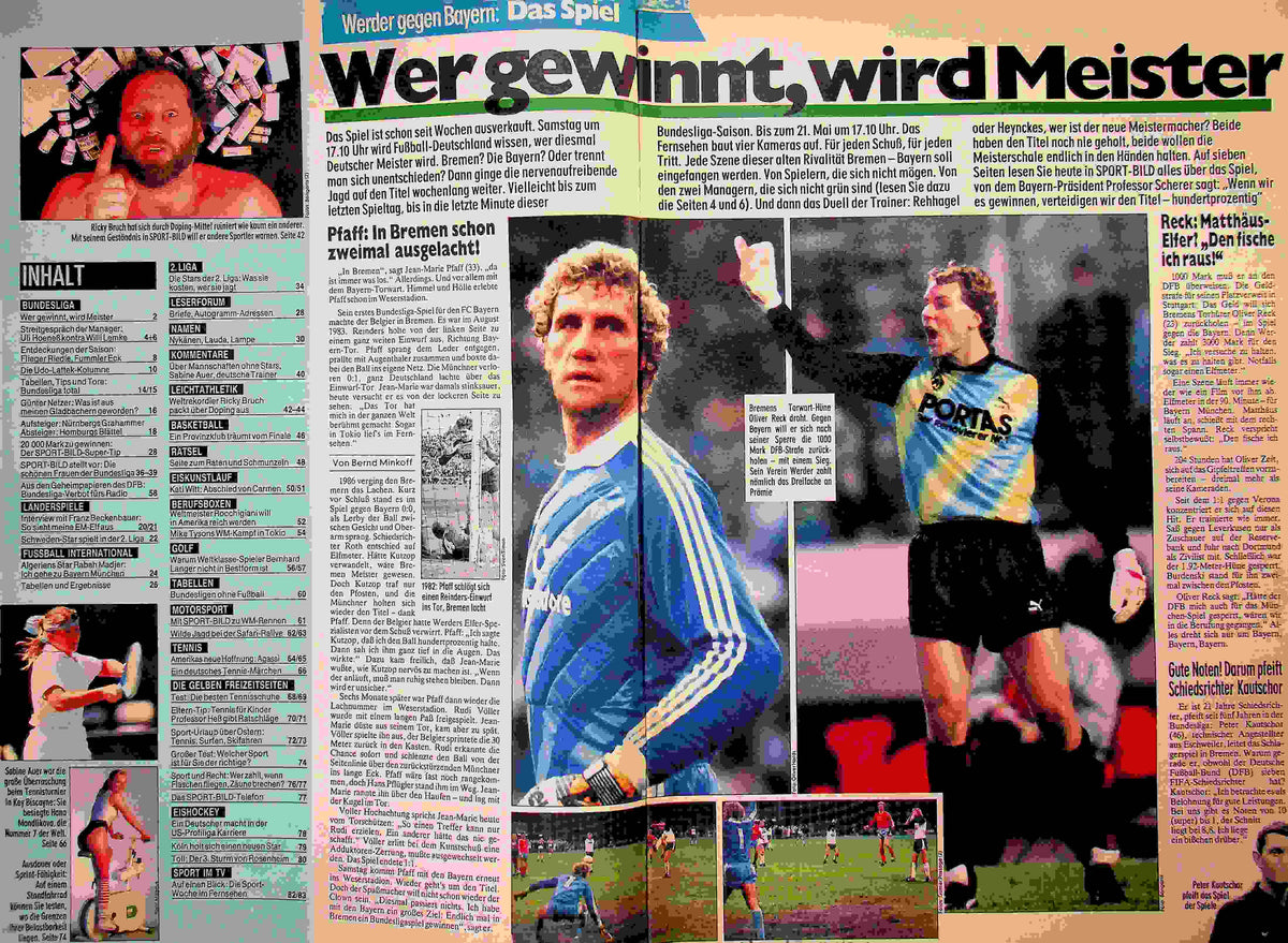 Inhaltsverzeichnis Sport Bild 13/1988