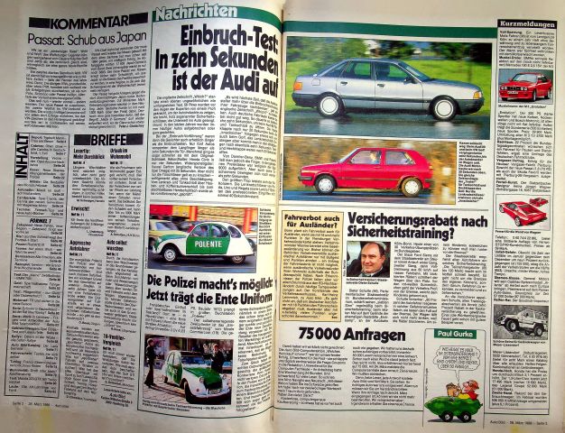 Inhaltsverzeichnis Auto Bild 13/1988