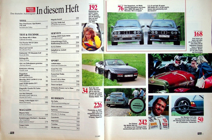 Inhaltsverzeichnis Auto Motor und Sport 13/1989
