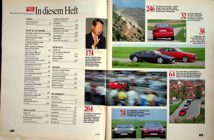 Inhaltsverzeichnis Auto Motor und Sport 13/1990