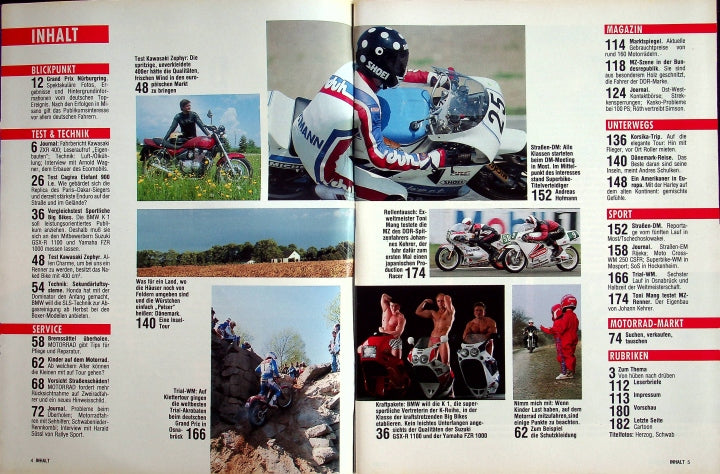 Inhaltsverzeichnis Motorrad 13/1990