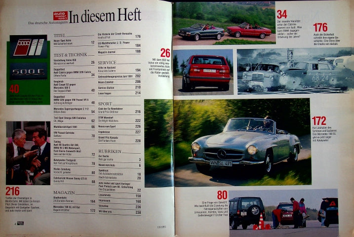 Inhaltsverzeichnis Auto Motor und Sport 13/1991