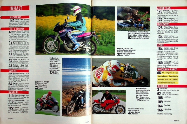 Inhaltsverzeichnis Motorrad 13/1991