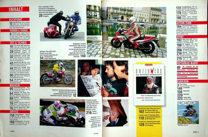 Inhaltsverzeichnis Motorrad 13/1992