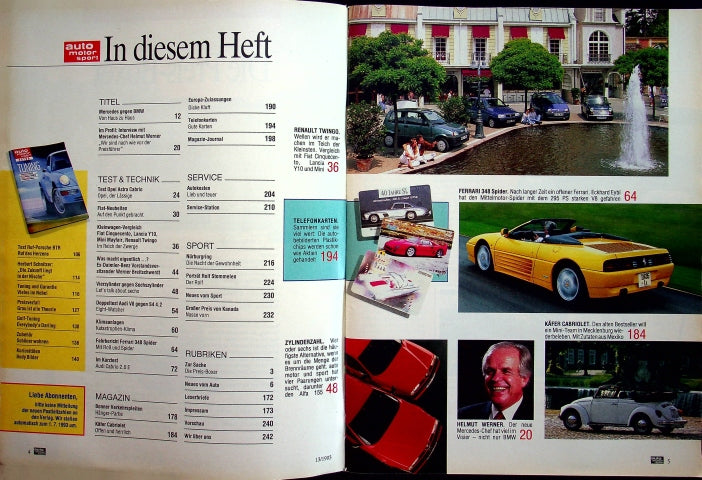 Inhaltsverzeichnis Auto Motor und Sport 13/1993