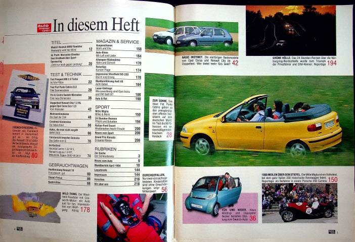 Inhaltsverzeichnis Auto Motor und Sport 13/1994