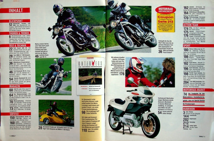 Inhaltsverzeichnis Motorrad 13/1994