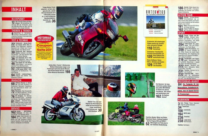Inhaltsverzeichnis Motorrad 13/1995