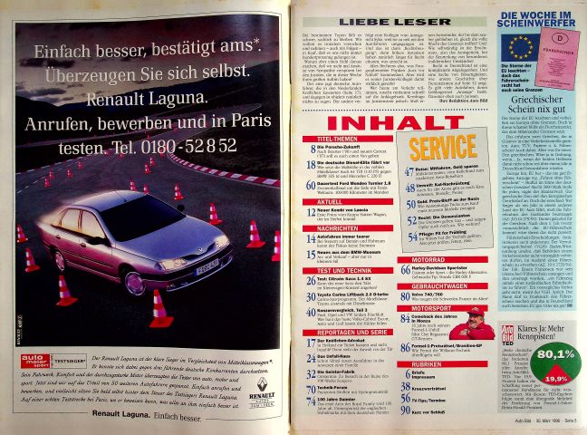 Inhaltsverzeichnis Auto Bild 13/1996