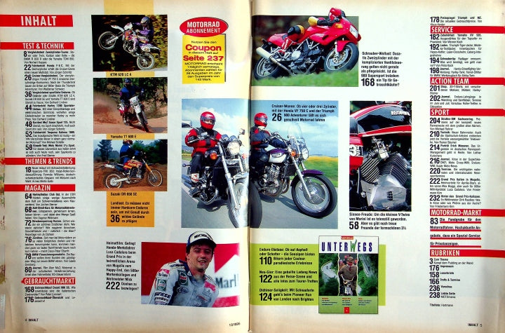 Inhaltsverzeichnis Motorrad 13/1996