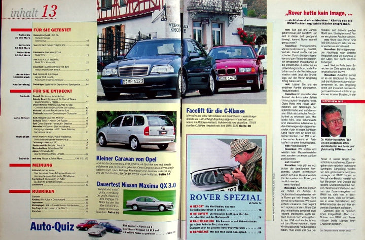 Inhaltsverzeichnis MOT 13/1997