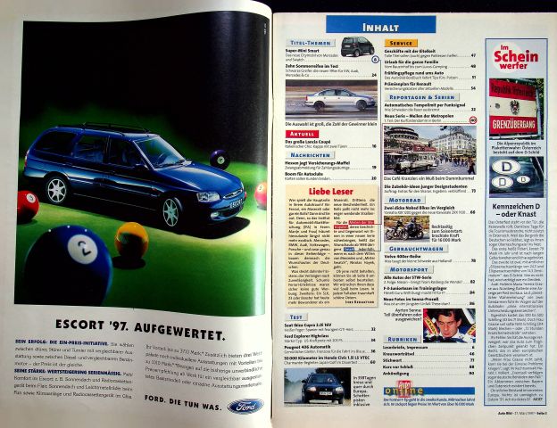 Inhaltsverzeichnis Auto Bild 13/1997