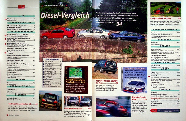 Inhaltsverzeichnis Auto Motor und Sport 13/1998